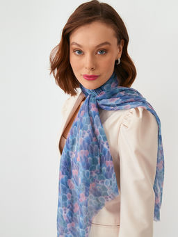 Большой, мягкий, тонкий и очень нежный двусторонний палантин с рисунком в стиле арт-дек - Tantino фото 9