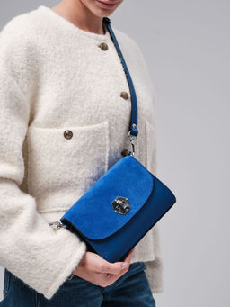 Сумка замшевая Deboro 31033 синяя гуашь