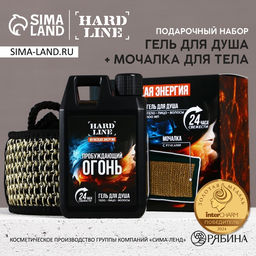 Подарочный набор косметики Мужская энергия, гель для душа во флаконе канистры 300 мл и мочалка для тела, аромат древесный с пряными нотами