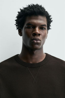 WAFFLE-KNIT TEXTURE T-SHIRT - Zara фото 6