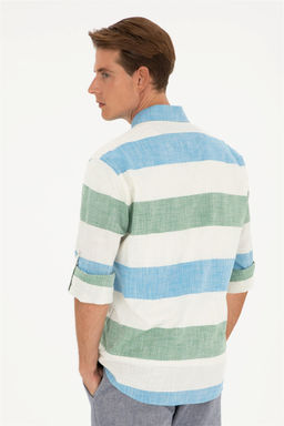 U. S. Polo Assn / Мужская зеленая рубашка с длинным рукавом - U.s. polo assn фото 5
