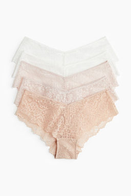 Pack de 5 bragas Hipster de encaje