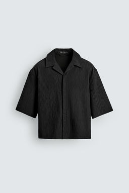 CAMISA BOXY FIT EFECTO RELIEVE / Negro - Zara фото 7