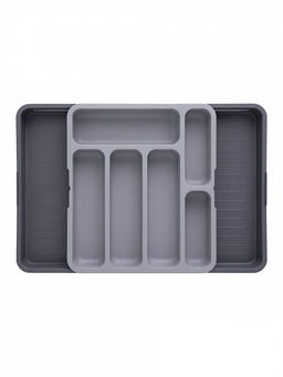 Органайзер для столовых приборов 31x35,5x5,5 серый полипропилен - Denastia фото 4