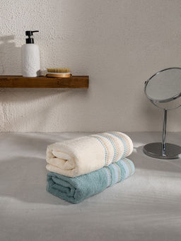 Набор махровых полотенец 50x90 голубой махровая ткань