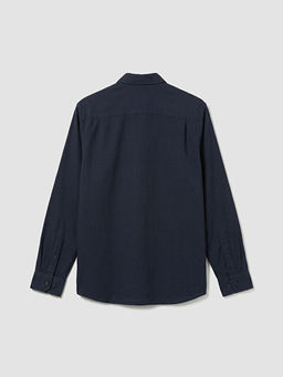 Regular Fit Keten Kar???ml? Erkek G?mlek