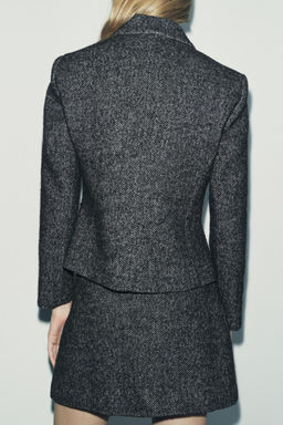 EMBROIDERED HERRINGBONE BLAZER - ZW COLLECTION - Zara фото 3
