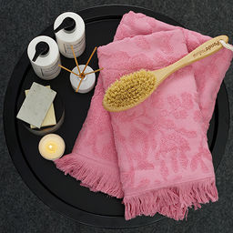 Набор махровых полотенец VERSAL 2 шт. (50х90 - 1 шт., 70х140 - 1шт.), 100% хлопок, 450 гр./кв.м. Сирень - Традиция фото 6