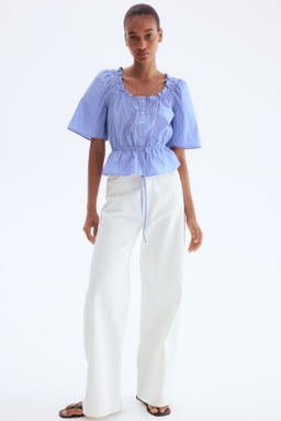 Blusa de algod?n con ribetes de volante - H&m фото 6