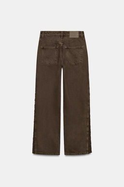 JEANS Z1975 LOOSE TIRO MEDIO COMBINADO CROCHET / Marr?n - Zara фото 8