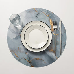 Цена за 12 шт. Салфетка сервировочная на стол Камень, d=38 см, цвет серый