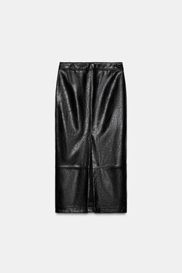 FAUX LEATHER MIDI SKIRT - Zara фото 13