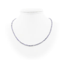 Танзанит гранёный 3мм прозрачные бусины "Соблазн", бусы длиной 48см