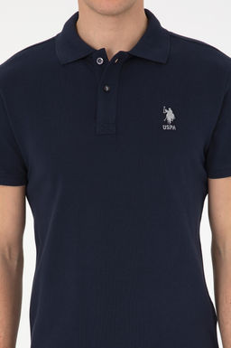 Erkek Lacivert Slim Fit Polo Yaka Basic Ti__rt - U.s. polo assn фото 6