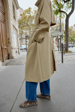 PRINTED LEATHER BALLET FLATS