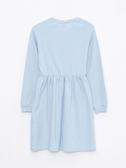 Bisiklet Yaka Bask?l? Uzun Kollu K?z ?ocuk Elbise - Waikiki фото 2