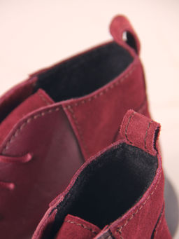 Ботинки 305.927bl.Бордовый бордовая замша/байка