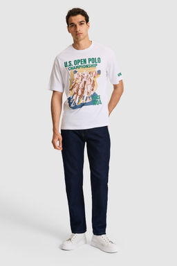 Erkek Comfort Fit Bisiklet Yaka Beyaz Ti__rt - U.s. polo assn фото 5