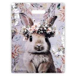 Цена за 50 шт. Пакет «Летний Зайка», полиэтиленовый с вырубной ручкой, 30×40 см, 60 мкм