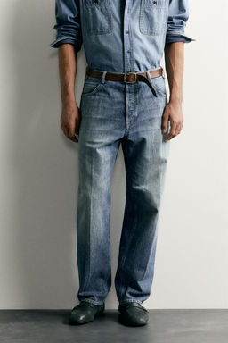 JEANS RELAXED FIT PLANCHADO / Azul - Zara фото 2