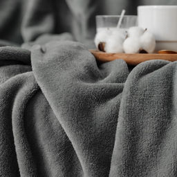 Плед «Этель», 180×200 см, корал-флис, серый