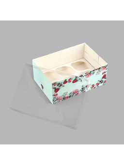 Цена за 5 шт. Коробка для капкейков, кондитерская упаковка, 6 ячеек Present, 23×16×10 см