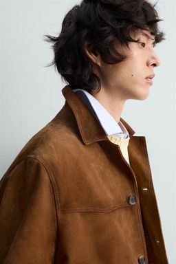 RELAXED FIT LEATHER SUEDE JACKET LIMITED EDITION - Zara фото 6