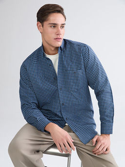 Regular Fit Uzun Kollu Ekose Gabardin Erkek G?mlek