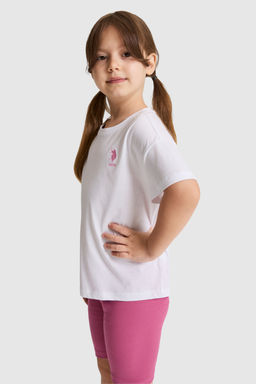 K_z _ocuk Beyaz Bisiklet Yaka Basic Ti__rt - U.s. polo assn фото 3