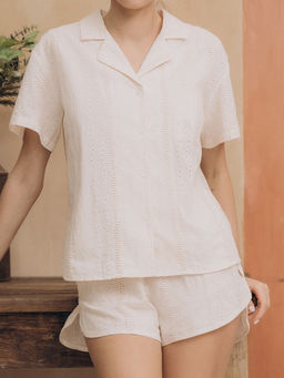 Пижама домашняя женская Indefini 5044TBD молочный хлопок  фото 19