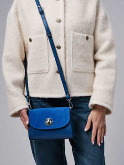 Сумка замшевая Deboro 31033 синяя гуашь