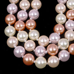 Бусы из жемчуга Майорка mix белого, оранжевого, кремового и сиреневого цвета 6мм