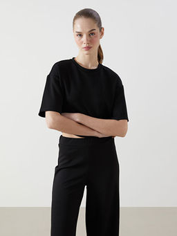 Bisiklet Yaka Kad?n Crop