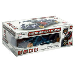 Машинка металлическая, инерционная, 1:24,открываются двери, капот, багажник, световые и звуковые эффекты, цвет фиолетовый