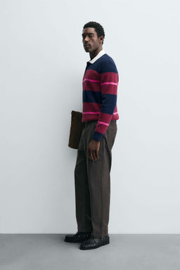 STRIPED KNITTED POLO SHIRT - Zara фото 4