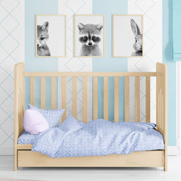 Простыня ясельная 100х150см Фантазеры, сине-сиреневый, бязь 121г/м2, хлопок 100%, упаковка классическая ПВХ 28х41см, Домашняя мода (Россия)  фото 2