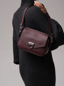 Сумка кожаная кросс-боди Azaro 3684 зимняя вишня