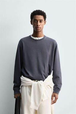 SOFT CREW NECK FADED SWEATSHIRT - Zara фото 2