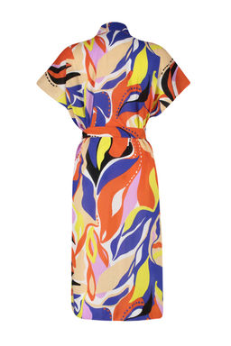 Soyut Desenli Maxi Dokuma %100 Pamuklu Plaj Kimono&Kaftan TBESS23KM00036