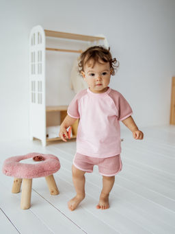 Комплект футболка и шорты Роза из рифленой ткани 0+