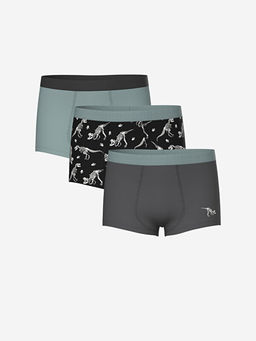 Bask?l? Erkek ?ocuk Boxer 3l?