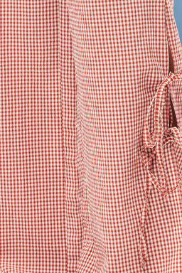 Kiremit Potikare Yandan Y?rtmacl? Beli Lastikli Genis Paca Dokuma Pantolon TWOSS25PL00022