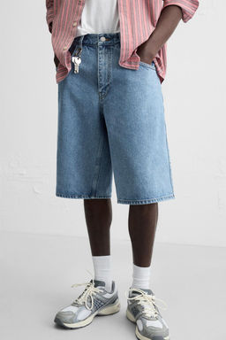 CLASSIC BAGGY FIT DENIM BERMUDA SHORTS - Zara фото 5