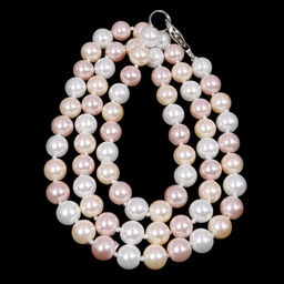 Бусы из жемчуга Майорка mix белого, розового и кремового цвета 6мм