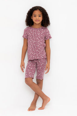 К 1632/темная орхидея,цветочный танец пижама дет