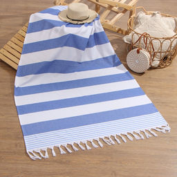 Полотенце Пештемаль LoveLife Полоски, цв. синий, 100х180 см, 100% хлопок, 180 г/м2