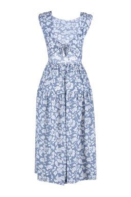 TRENDYOLMILLA Mavi Skater/Belden Ac?lan S?rt Detayl? Cicek Desenli Midi Dokuma Elbise TWOSS21EL0709  фото 22