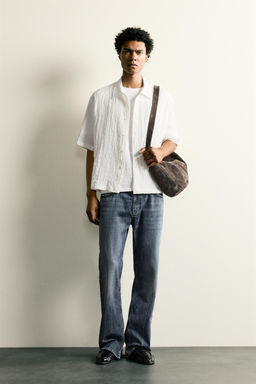 CAMISA RELAXED FIT RELIEVE / Blanco roto