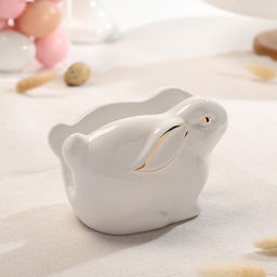 Салфетница Доляна Зайка в золотом, 1278,5 см, цвет белый  фото 5