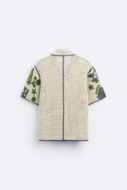 CROCHET SHIRT WITH CONTRAST EMBROIDERY - Zara фото 8